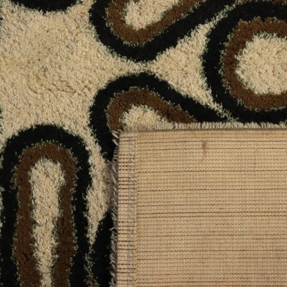Vintage Geometric Shaggy Carpet, Wool, 1970s