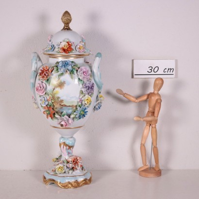 Vase with Lid, Capodimonte Ceramic, Italy 20th Century