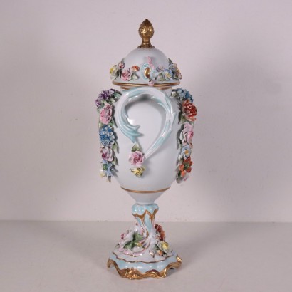 Vase with Lid, Capodimonte Ceramic, Italy 20th Century