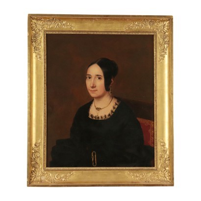 Portrait of a Young Woman, Oil on Canvas, 19th Century