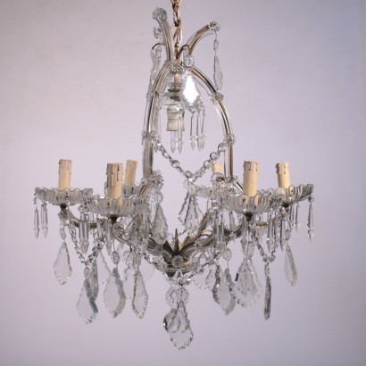 Maria Theresa Chandelier, Glass and Iron, Italy 20th Century
