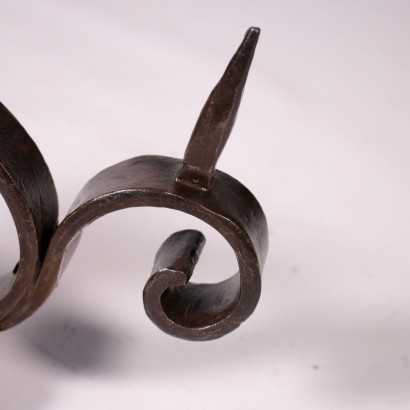 Group of 5 Candle Holders-Appliques, Wrought Iron, Italy 20th Century