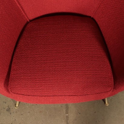 Armchair, Foma Fabric and Brass, Italy 1950s-1960s