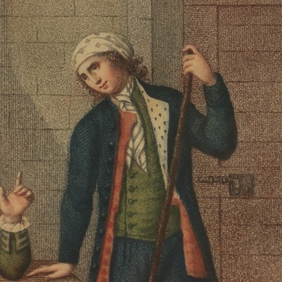 Abito dei Giovani Sposi nel Contado Pisano" Gravure du 18ème siècle
