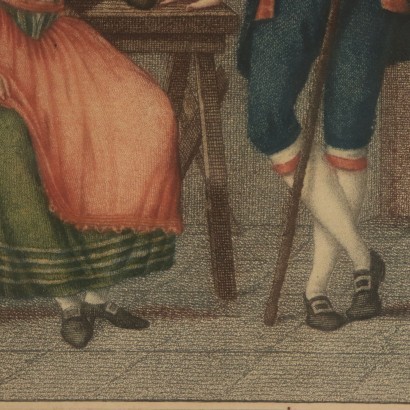 Abito dei Giovani Sposi nel Contado Pisano" Gravure du 18ème siècle