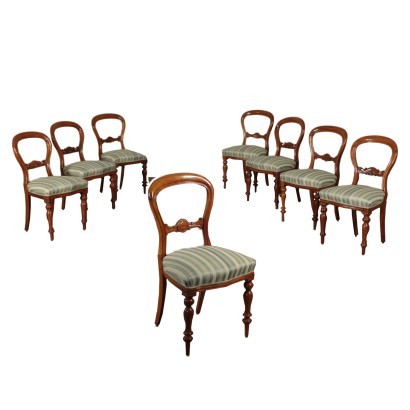 Group of 8 Chairs, Mahogany, England 19th Century