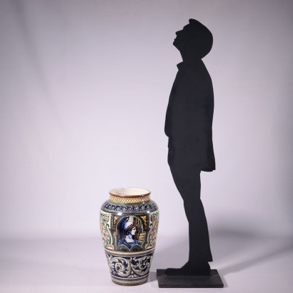 Umbrella Stand,Vase,Ceramic, Lodi Manufature 19th-20th Century