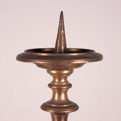 Pair of Torch-Holders, Gilded Bronze, Italy, 19th Century