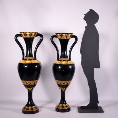 antiquariato, vaso, antiquariato vaso, vaso antico, vaso antico italiano, vaso di antiquariato, vaso neoclassico, vaso del 800,Coppia di Grandi Anfore