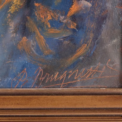 Pietro Brugnetti Oil on Cardboard 20th Century