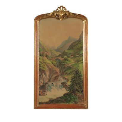 Mountain Glimpse Watercolor on Paper 19th Century