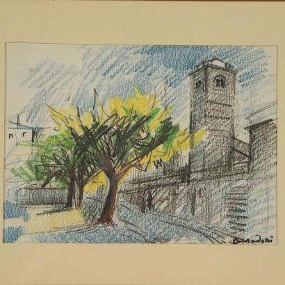 Watercolor of SIlvio Consadori Watercolor on Paper 20th Century