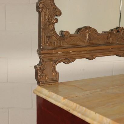 Rococo Revival Chest of Drawers With Mirror Mahogany Italy 20th Centur