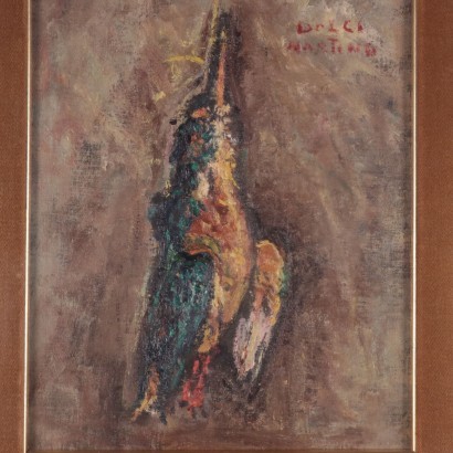 Painting by Martino Dolci Oil on Cardboard 20th Century