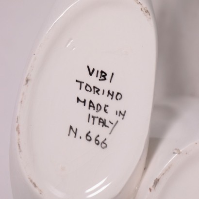 Vase VI. BI. Céramique Émaillée Turin Italie 1950 1960