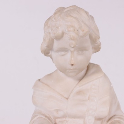 Marble Sculpture of a Child with a Cap Italy 19th Century