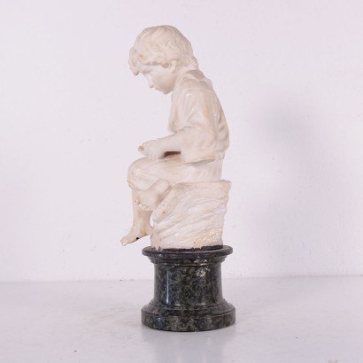 Marble Sculpture of a Child with a Cap Italy 19th Century