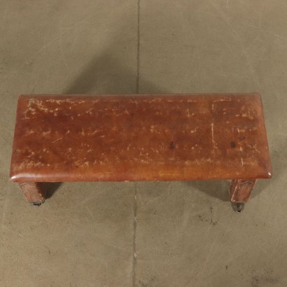 Gymnastic Bench, Wood and Leather, Italy 1960s