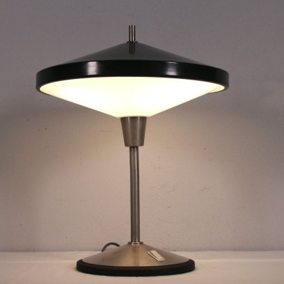 Lamp Lacquered Aluminum Metal and Glass Italy 1960s Italian Prodution