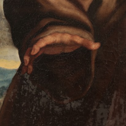 Saint Francis Oil on Canvas Center-Italian School 18th Century