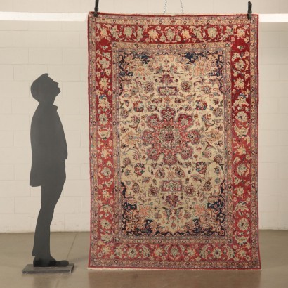 Isfahan Carpet Wool and Cotton Iran 1960s-1970s