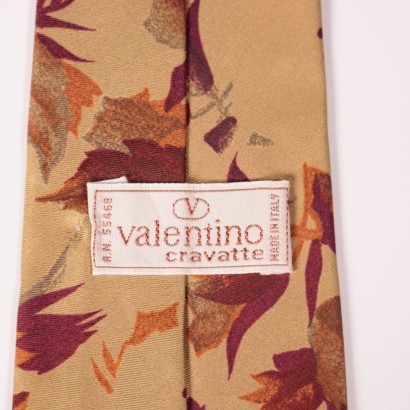 Vintage Valentino Silk Tie with Flowers Italy