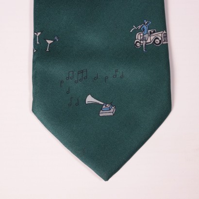 Vintage Giorgio Armani Green Silk Tie Italy