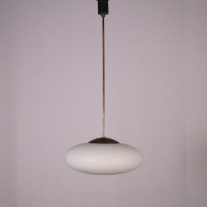 Lamp, Opaline Glass and Brass, Italy 1960s Italian Prodution