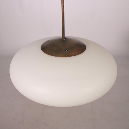 Lamp, Opaline Glass and Brass, Italy 1960s Italian Prodution