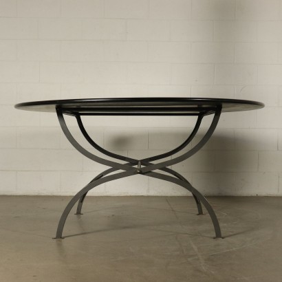 Table, Wood and Metallic Enamelled, 1970s L. C. Dominoni for Azucena