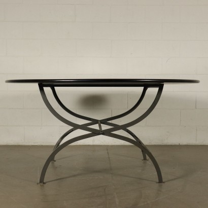 Table, Wood and Metallic Enamelled, 1970s L. C. Dominoni for Azucena