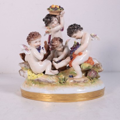 Group Of Three Capodimonte Sculptures Porcelain Italy First Half '900