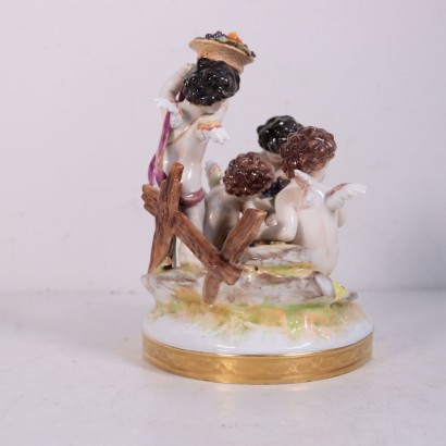 Group Of Three Capodimonte Sculptures Porcelain Italy First Half '900
