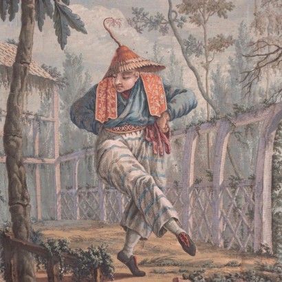 Chinese Man Dancing French School Tempera On Paper About 1750