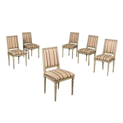 Group Of Six Chairs Neoclassical Italy 20th Century