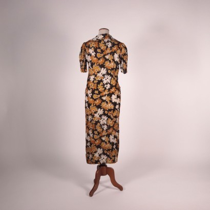 Vintage Kleid Stoff Gr. 42 Italien 1950er-1960er