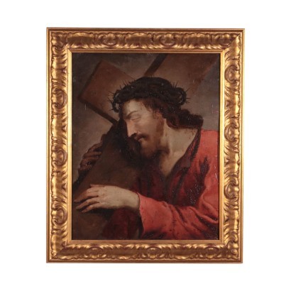 -Christ Carrying The Cross Oil On Copper 17th 18th Century