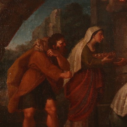 Adoration of Shepherds Oil on Canvas Emilian School 18th Century