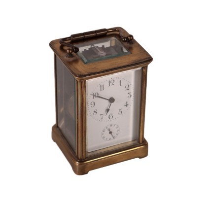 Travel Clock Gilded Bronze 19th Century