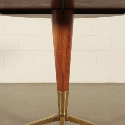 Table Poplar Mahogany Veneer Glass and Brass England 1950s-1960s