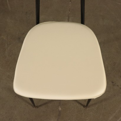 Chairs Foam Leatherette Brass Metallic Enamelled Italy 1950s-1960s