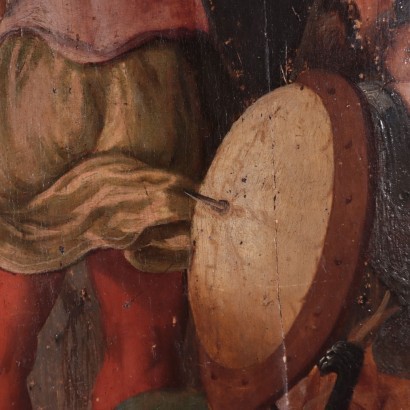 Christ At The Column North European School Oil On Oak 16th Century