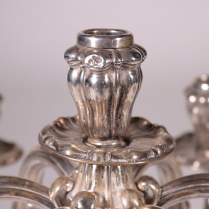 Pair of Candle Holders Silver Italy 1930s-1940s Ramponelli Luigi