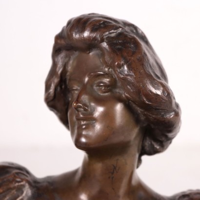 Buste Féminin Bronze Francesco De Matteis Naples Italie 1966