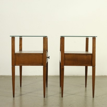 Bedside Tables Sessile Oka and Glass Italy 1950s