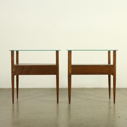 Bedside Tables Sessile Oka and Glass Italy 1950s