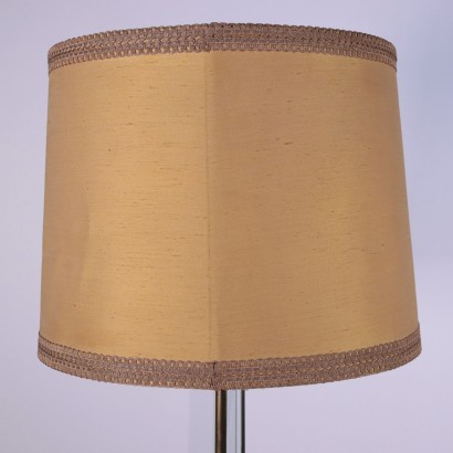Lamp Wood Brass Glass and Fabric Italy 1940s Italian Prodution