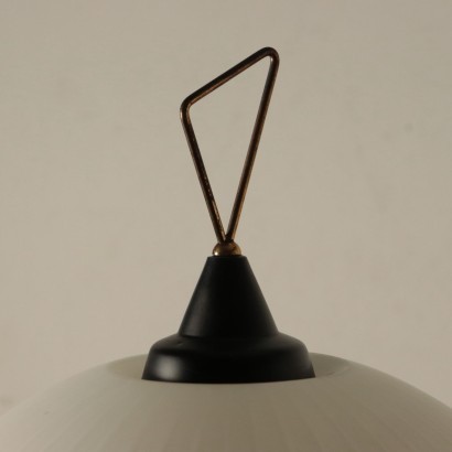 Lamp Marble Metallic Enamelled Brass Opaline Glass Italy 1960s
