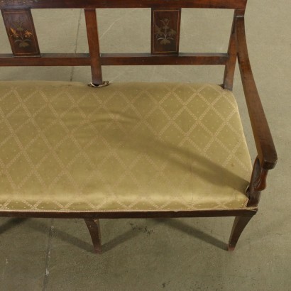 Empire Style Lombard Sofa Walnuut Italy 19th Century