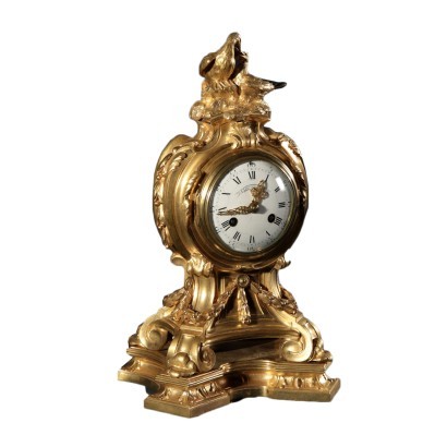 Horloge d'Éétagère Henry Dasson Bronze Doré - France 1885